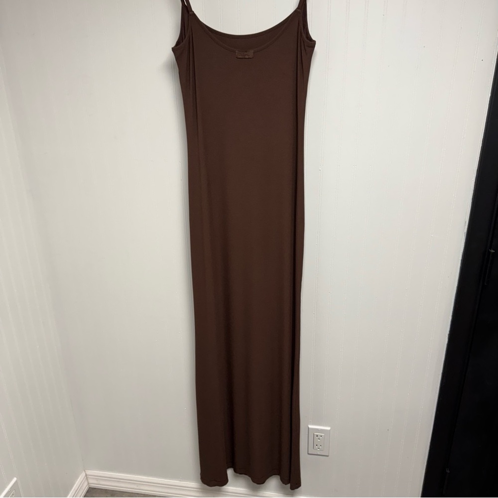 Skims XL Cocoa Soft Lounge Long Slip Dress - Picture 6 of 10